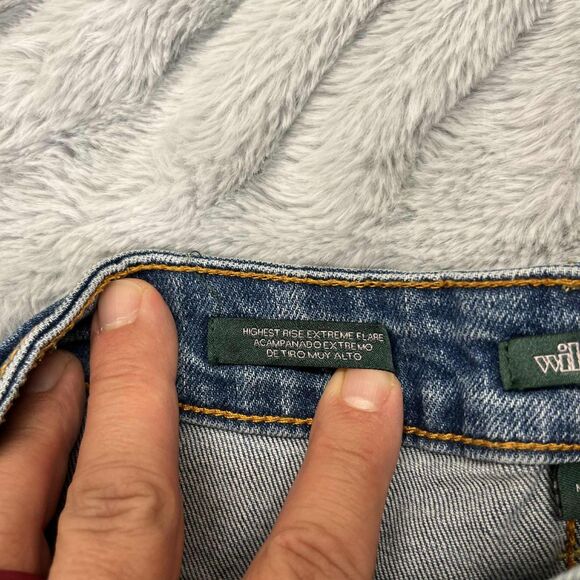 Wild Fable Jeans Women 9 Extreme Flare High Rise Button Fly Blue Boho Hippie - Picture 5 of 10